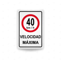 Rótulo Vial Reglamentario - Velocidad Máxima 40 Km/h | Cod. SR - 10