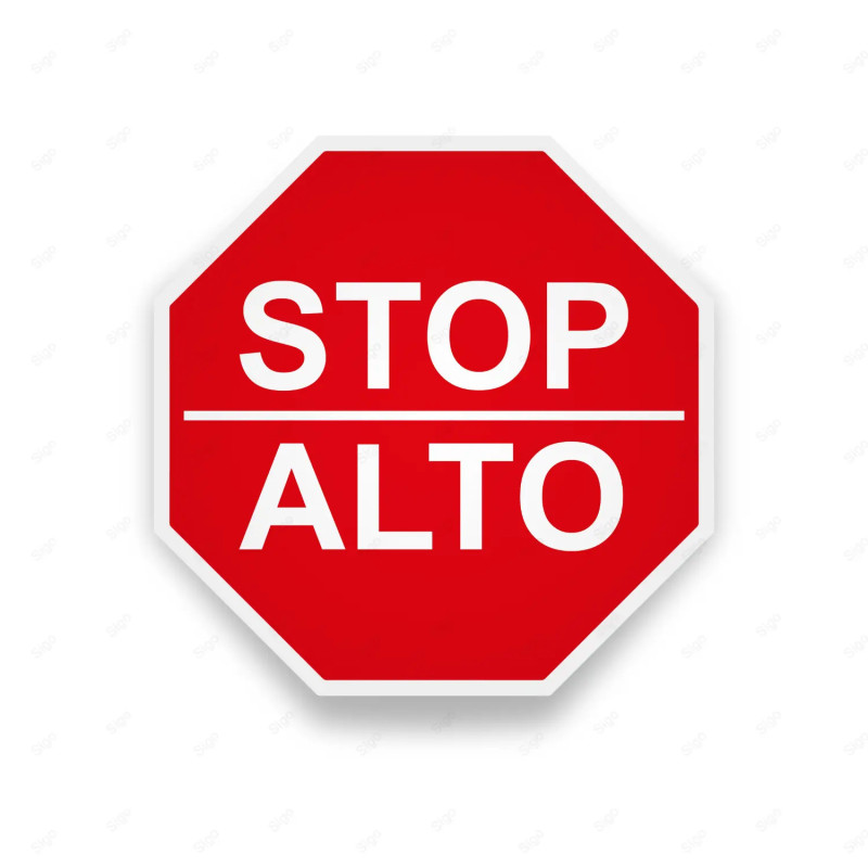 Rótulo Vial Reglamentario - Alto / Stop | Cod. SR - 12