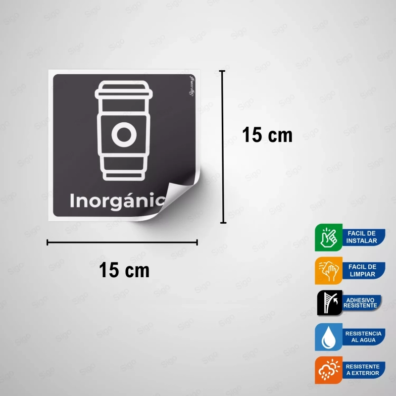 Sticker Reciclaje | Inorgánico, Rótulos de Reciclaje