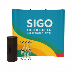 ‣ Pared Promocional Curva 280x230 cm | SIGO