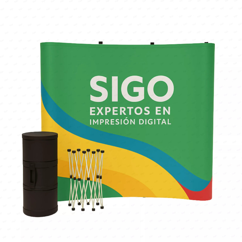 ‣ Pared Promocional Curva 280x230 cm | SIGO
