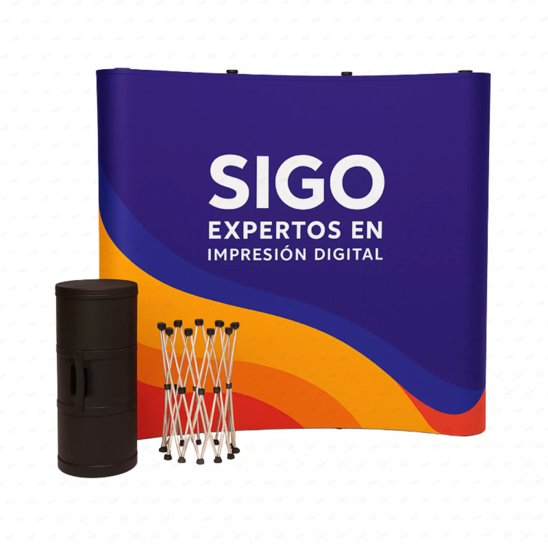 ‣ Pared Promocional Curva 280x230 cm | SIGO