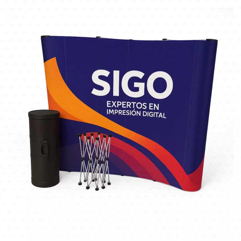 ‣ Pared Promocional Curva 280x230 cm | SIGO