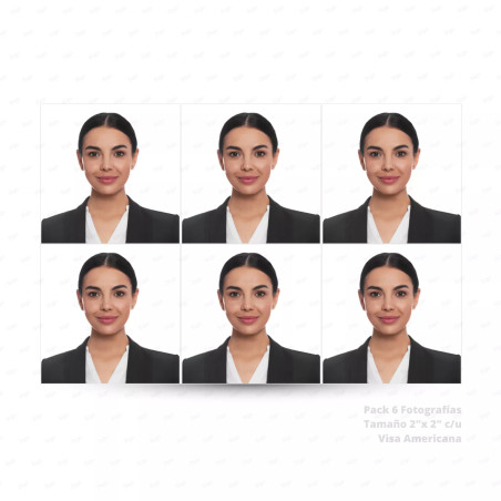 Fotografias Tamaño Pasaporte 2" x 2" Pulg | Visa Americana