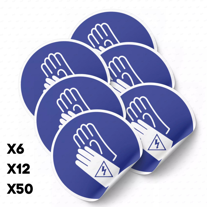‣ Calcomanía: Uso obligatorio guantes aislantes | SIGO