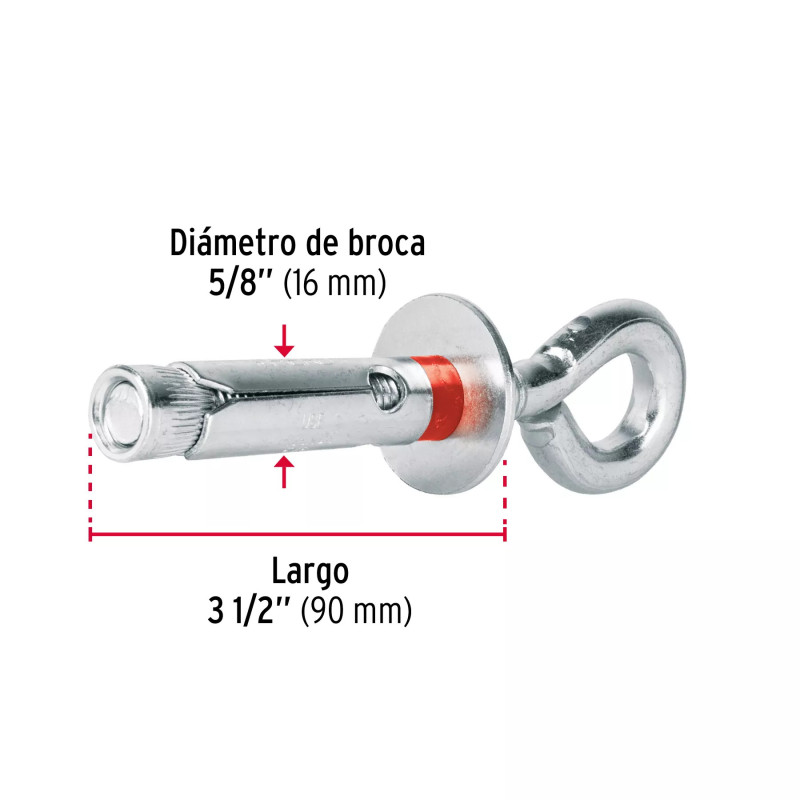 Perno Expansivo Ø 5/8" x 3.5" | Armella Cerrada