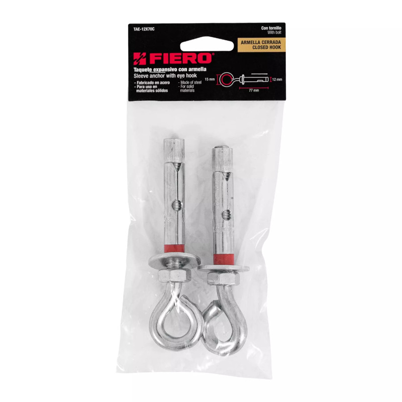 ‣ Perno Expansivo Ø 1/2" x 3" | Armella Cerrada | Fiero