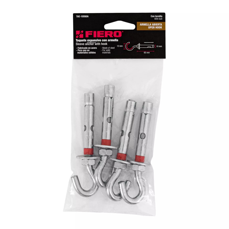 ‣ Bolsa con 4 taquetes expansivos 10x65 mm... | Fiero