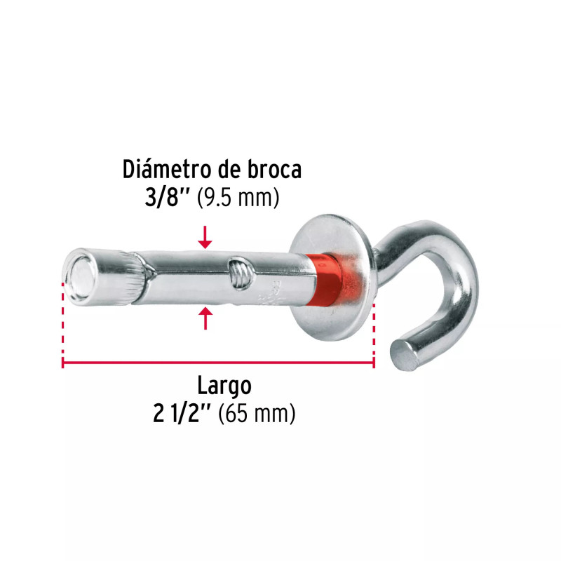 ‣ Taquetes expans. 10x65 mm con armella | Fiero