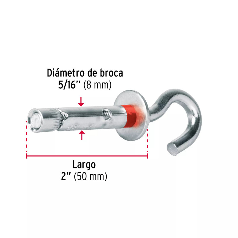 ‣ Taquetes expansivos 8x50 mm con armella... | Fiero