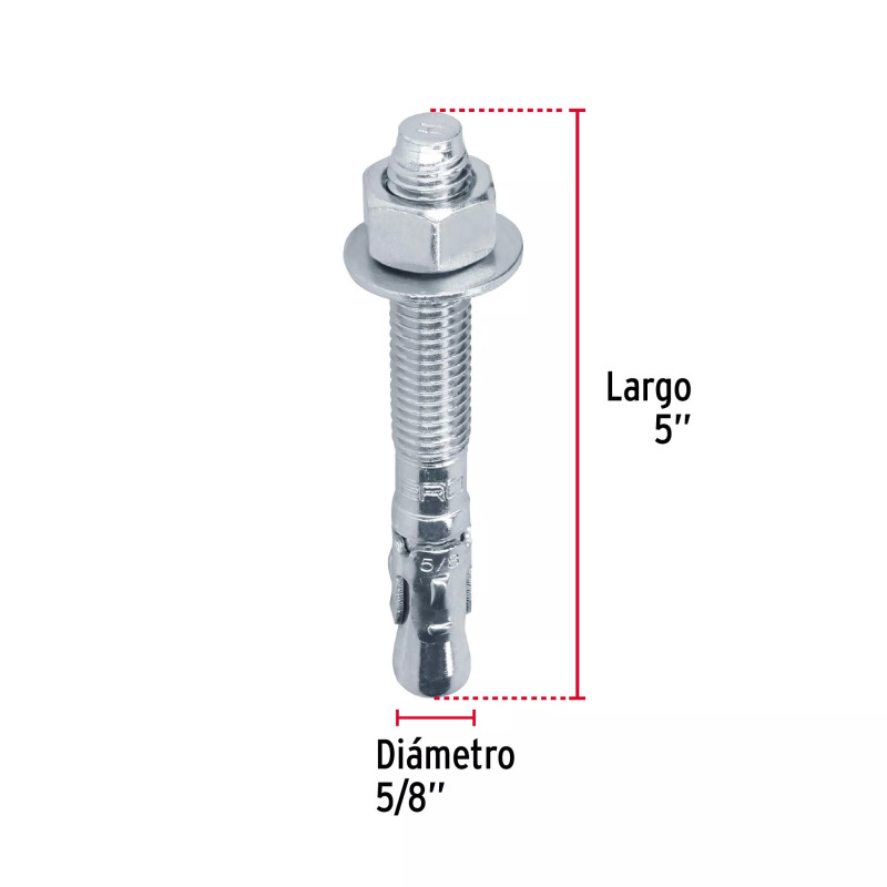 ‣ Taquetes arpón 5/8" x 5", caja 25 pzas | Fiero