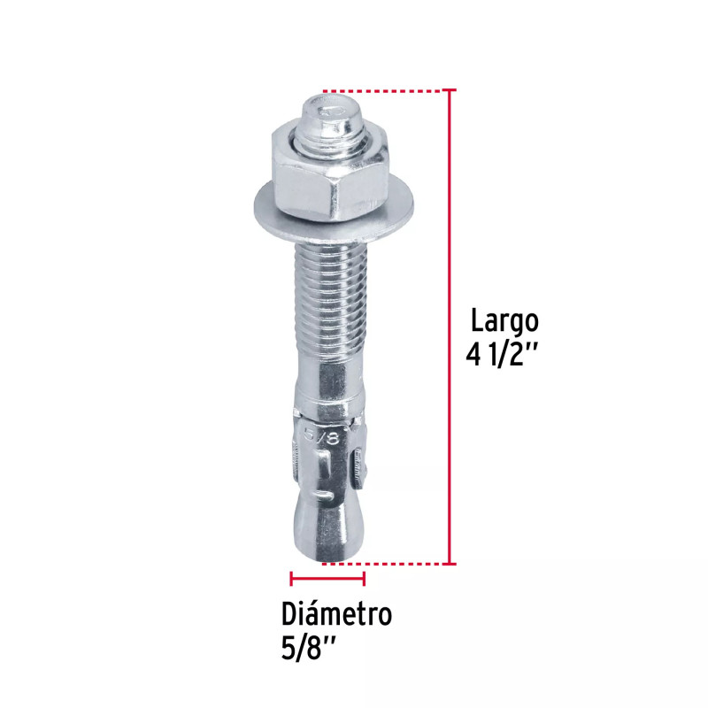 ‣ Caja 25 taquetes arpón 5/8" x 4-1/2", FIERO | Fiero