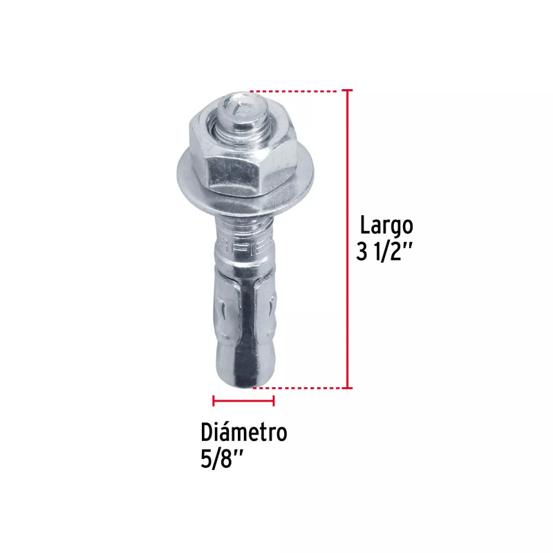 ‣ Taquetes arpón 5/8"x3-1/2" Caja 25 | Fiero