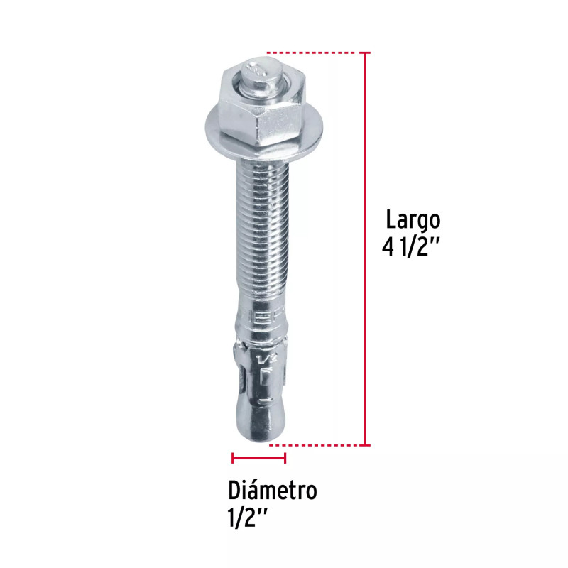 ‣ Taquetes Arpón 1/2" x 4-1/2" Caja 25 | Fiero
