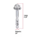 ‣ Caja de 100 taquetes arpón 1/4"x2-1/4" FIERO | Fiero