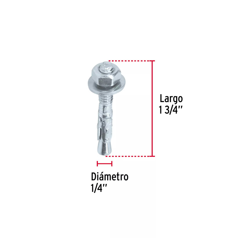 ‣ Caja 100 taquetes arpón 1/4" x 1-3/4"... | Fiero