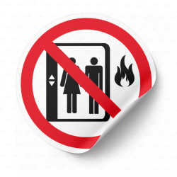 Calcomanía de Prohibición No Usar el Elevador en Caso de Incendio | PR-1048