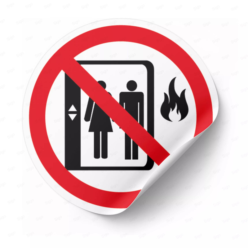 Calcomanía de Prohibición No Usar el Elevador en Caso de Incendio | PR-1048