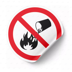 Calcomanía de Prohibición No Extinguir con Agua| PR-1013