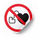 Calcomanía de Prohibición Prohibido el Paso a Personas con Dispositivos Cardiacos Implantados | PR-1025