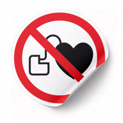 Calcomanía de Prohibición Prohibido el Paso a Personas con Dispositivos Cardiacos Implantados | PR-1025