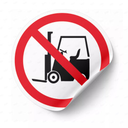 Calcomanía de Prohibición Prohibido el Paso a Caretillas Elevadoras y Vehículos Industriales | PR-1006