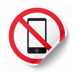 ‣ Calcomanía: Prohibido Celulares y Radios | SIGO