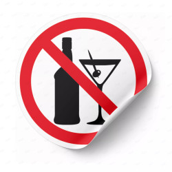 ‣ Calcomanía Prohibido Bebidas Alcohólicas | SIGO