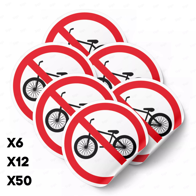 ‣ Calcomanía Prohibido Bicicletas Entrada... | SIGO