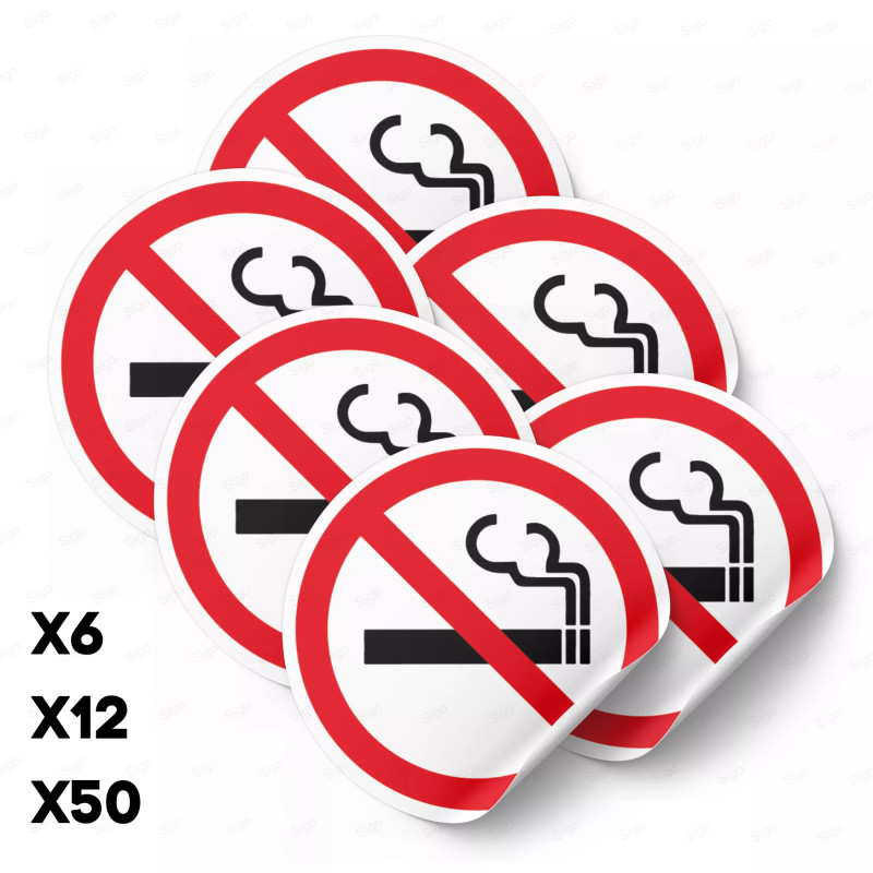 ‣ Calcomanía Prohibido Fumar | SIGO