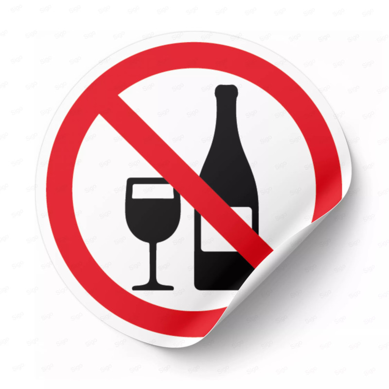 ‣ Calcomanía Prohibido Alcohol... | SIGO