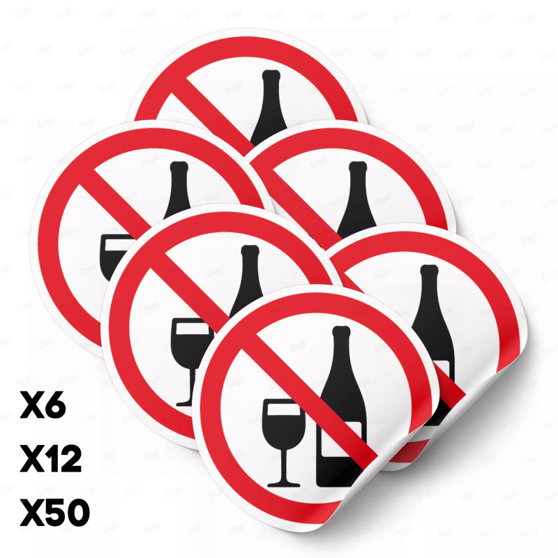 ‣ Calcomanía Prohibido Alcohol... | SIGO