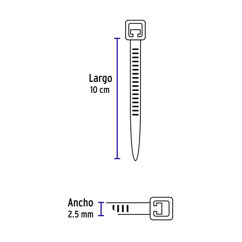 ‣ Bolsa 100 Cinchos Plásticos 18 Lb Rojos | Volteck
