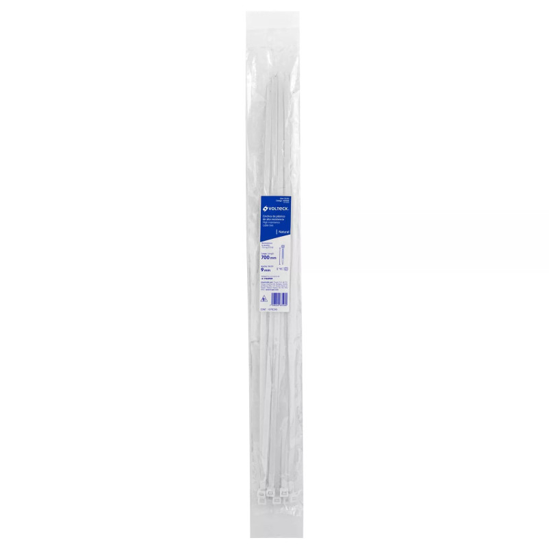‣ Bolsa Cinchos Plásticos 175 Lb, 700X9 Mm Naturales | Volteck