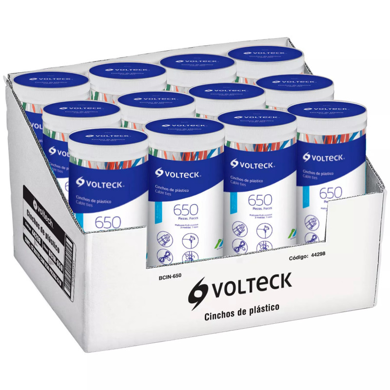 ‣ Bote 650 Cinchos Plásticos Colores Surtidos | Volteck