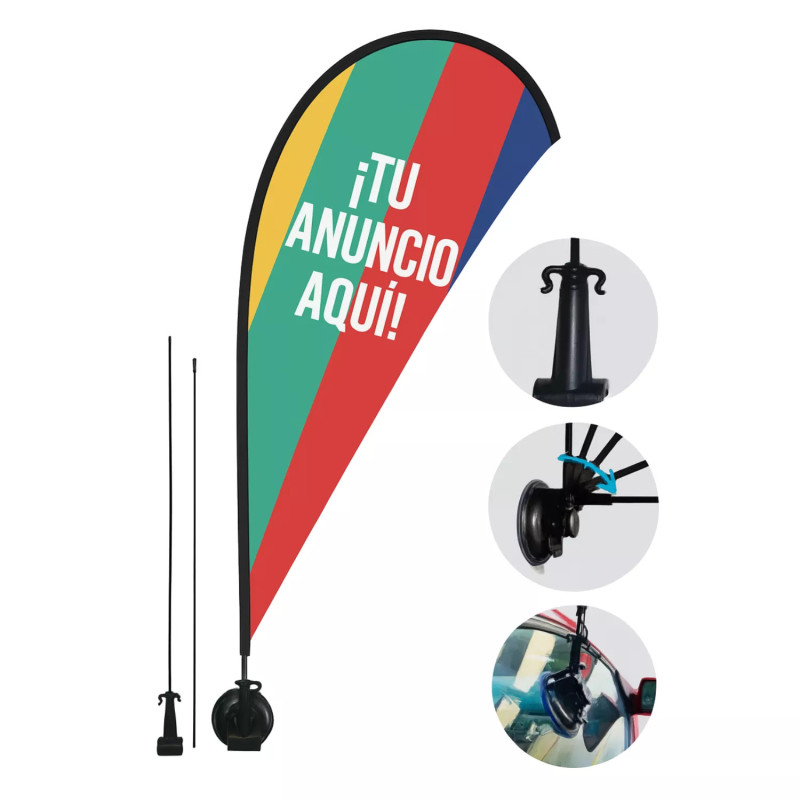 ‣ Mini Banderola Gota con Ventosa... | SIGO