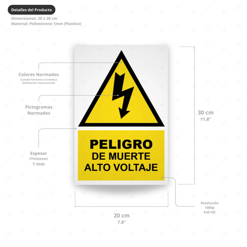 ‣ Rótulo Atención - Peligro Muerte Alto Voltaje... | SIGO