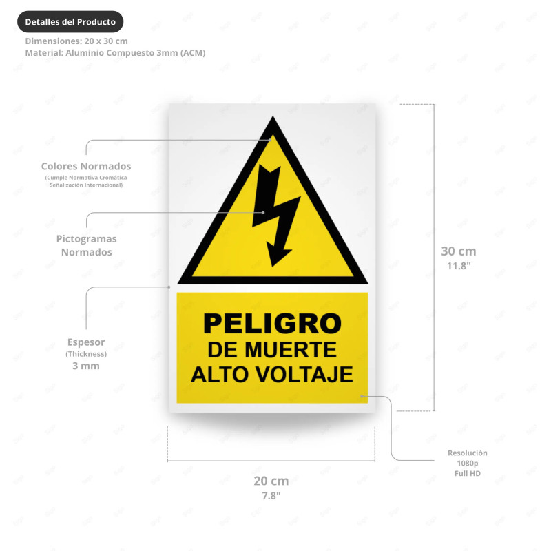 ‣ Rótulo Atención - Peligro Muerte Alto Voltaje... | SIGO