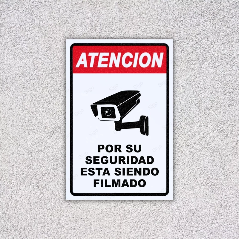 Rótulo Cámara de Seguridad, Señales de Atención