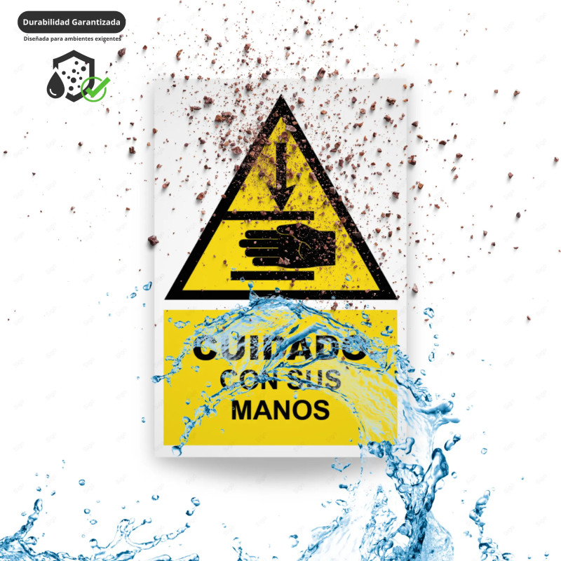 ‣ Rótulo Atención: Cuidado con sus manos... | SIGO