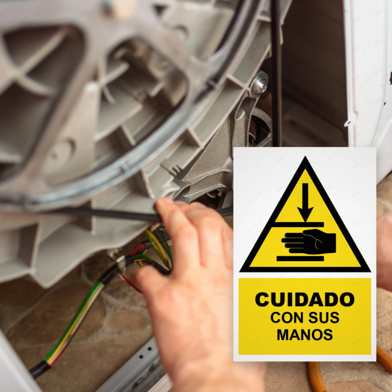 ‣ Rótulo Atención: Cuidado con sus manos... | SIGO