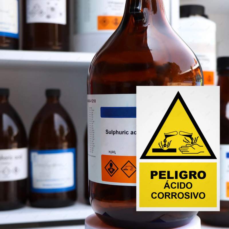 ‣ Rótulo Atención: Peligro Ácido Corrosivo... | SIGO