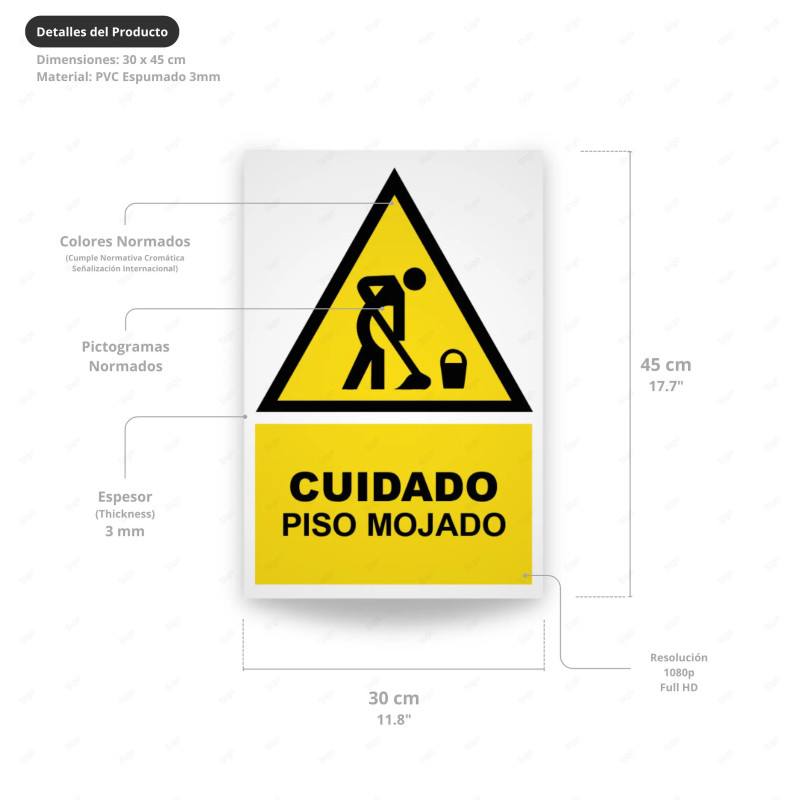 ‣ Rótulo Atención: Cuidado piso mojado... | SIGO