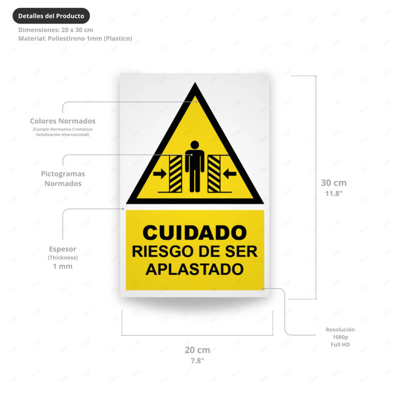 ‣ Rótulo: Cuidado riesgo de ser aplastado... | SIGO