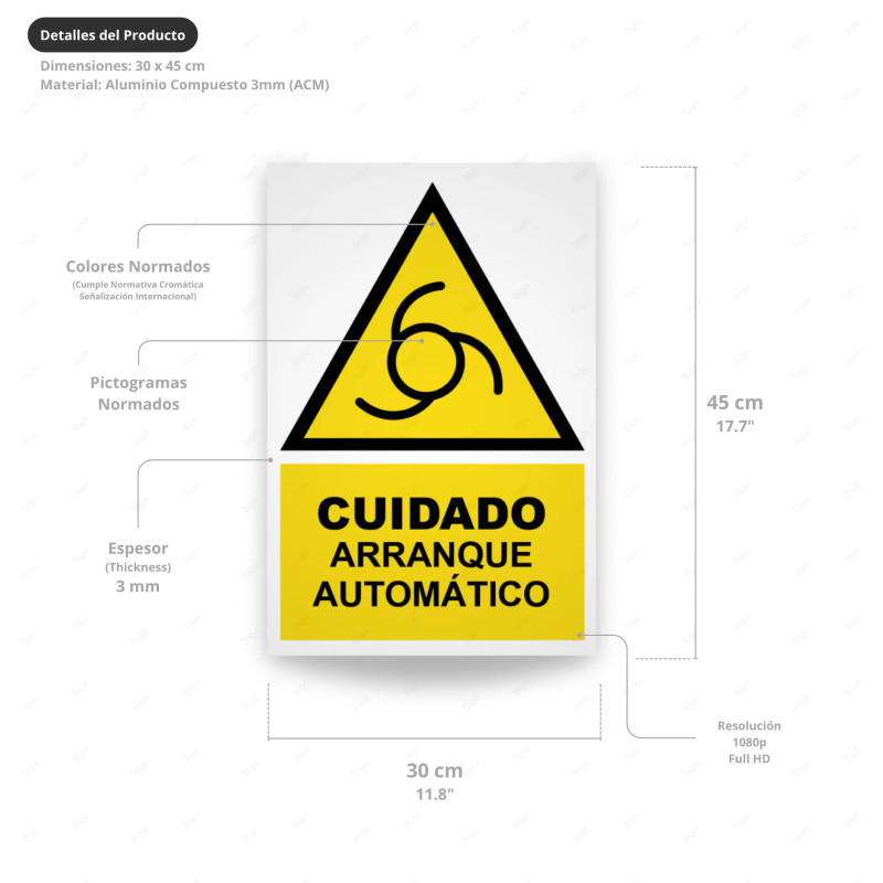 ‣ Rótulo Cuidado arranque automático... | SIGO