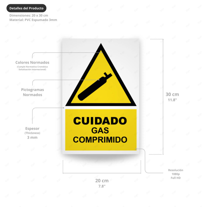 ‣ Rótulo - Cuidado gas comprimido... | SIGO