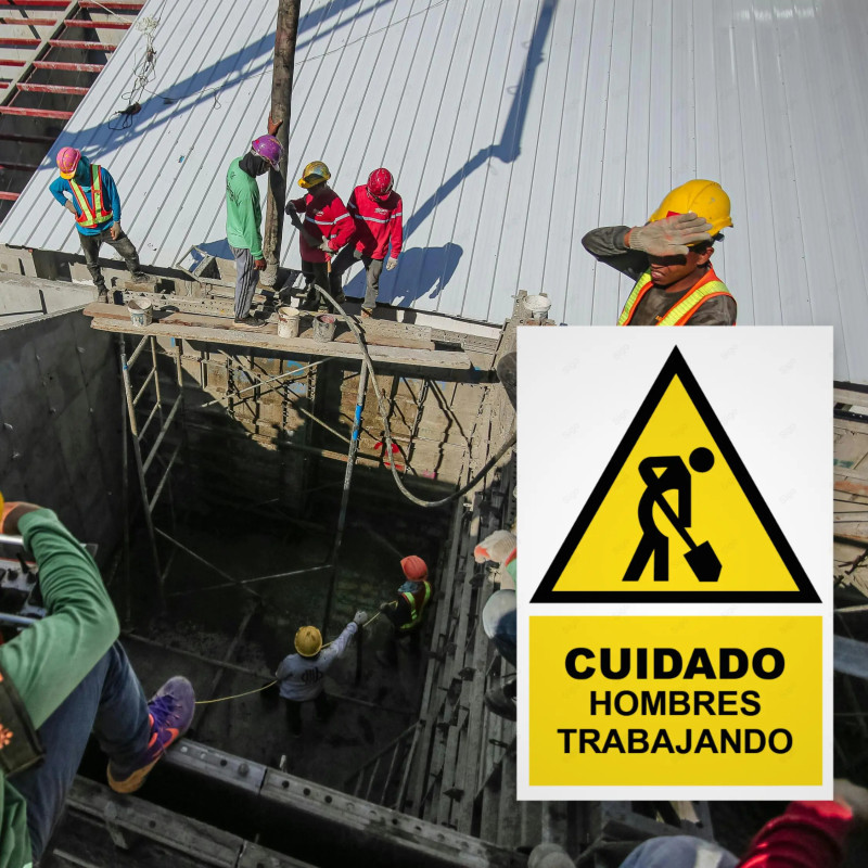 ‣ Rótulo Atención: Cuidado Hombres Trabajando... | SIGO
