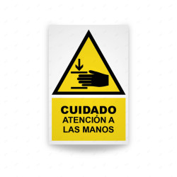 ‣ Rótulo Atención - Cuida tus manos... | SIGO