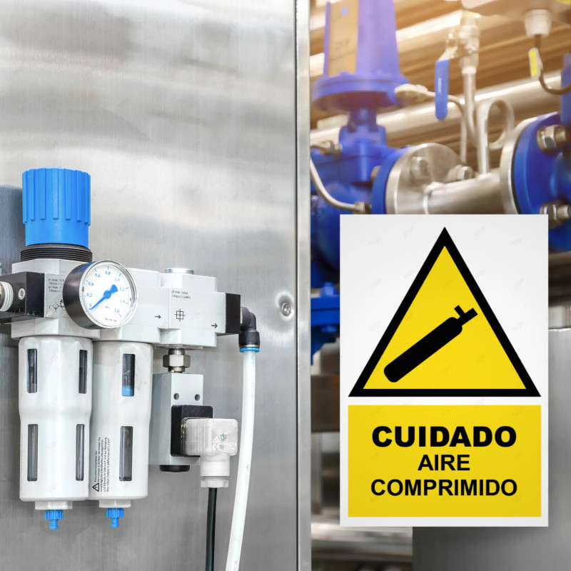 ‣ Rótulo Atención: Cuidado aire comprimido... | SIGO