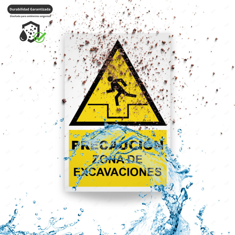 ‣ Rótulo Precaución: Zona Excavaciones... | SIGO